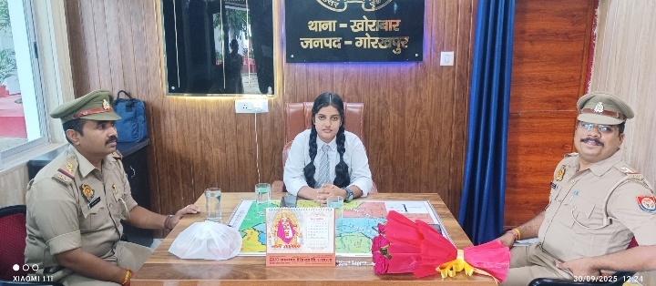 खोराबार : मिशन शक्ति के तहत एक दिन की थानेदार बनी प्रीति विश्वकर्मा