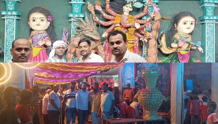 सोनबरसा बाजार अंडरपास पर नवज्योति क्लब द्वारा विशाल भंडारे का आयोजन, हजारों श्रद्धालुओं ने ग्रहण किया प्रसाद  गोरखपुर। एम्स क्षेत्र के सोनबरसा बाजार अंडर पास के नीचे स्थापित नवज्योति क्लब मां दुर्गा पंडाल पर हर साल की भांति इस वर्ष भी गुरुवार को विशाल भंडारे का आयोजन किया गया। भंडारे में हजारों की संख्या में भक्तों ने पहुंचकर मां दुर्गा का आशीर्वाद लिया और प्रसाद ग्रहण किया।  इस अवसर पर नवज्योति क